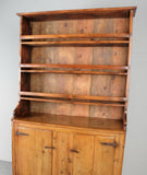 Antique two-door Pyrenees plate rack cabinet, pine