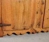 Antique two-door Pyrenees plate rack cabinet, pine