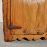 Antique two-door Pyrenees plate rack cabinet, pine