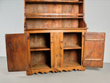 Antique two-door Pyrenees plate rack cabinet, pine
