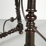 Antique turned leg accent table with drawer, mulberry
