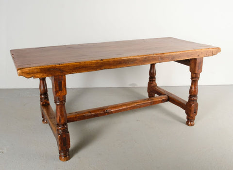 Antique Pyrenees work / dining table, cherry and poplar