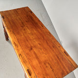Antique Pyrenees work / dining table, cherry and poplar