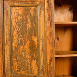 Painted antique two-door credenza, pine