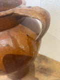Antique glazed two-handle oil jar