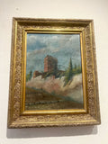 Antique oil painting on linen, 