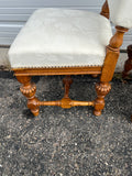 Set of 6 upholstered antique northern Italian side chairs, oak