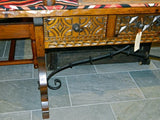 Carved three-drawer table