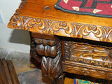 Carved three-drawer "Cusco" console table