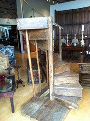 Antique New Mexican spiral staircase, ponderosa pine