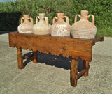 Antique four-hole pine water jug stand from Spain