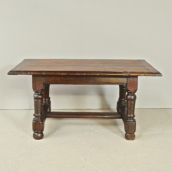 Antique small turned-leg chestnut coffee table