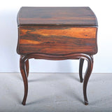 Antique two-drawer drop leaf accent table with cabriole legs, rosewood
