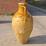 Large antique glazed two-handle wine jar