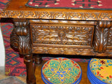Carved three-drawer 