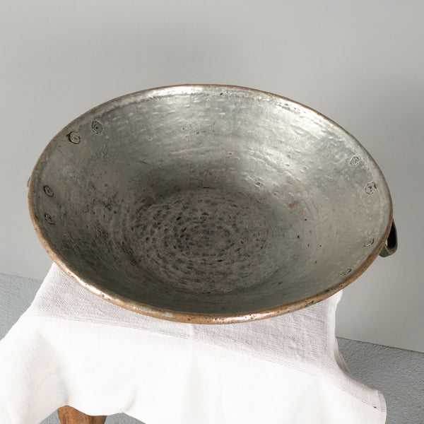 Large antique copper pan