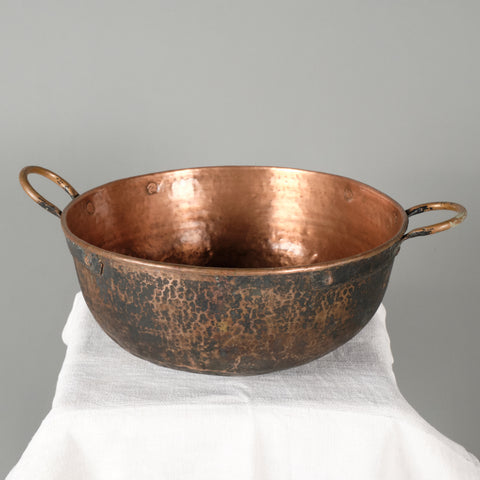 Large antique copper pot