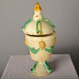 Antique large glazed majolica urn