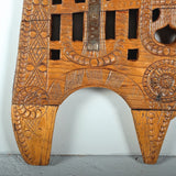 Antique carved Portuguese oxen yoke, chestnut