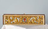 Pair of antique carved, gilt and pierced oak panels
