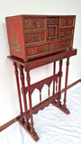 Antique Spanish colonial chinoiserie bargueño