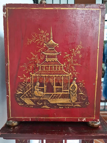 Antique Spanish colonial chinoiserie bargueño