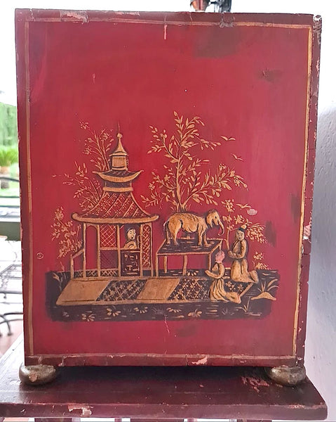 Antique Spanish colonial chinoiserie bargueño