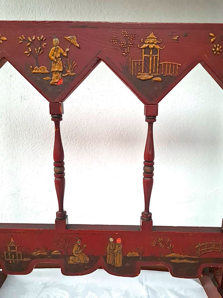 Antique Spanish colonial chinoiserie bargueño