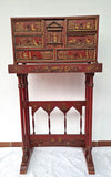 Antique Spanish colonial chinoiserie bargueño