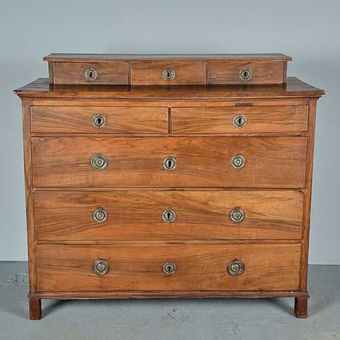 Antique painted four-drawer bombé chest
