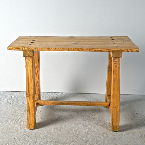 Antique long kitchen work table, pine
