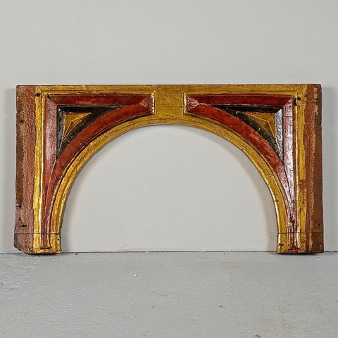 Antique carved, gilt and polychromed sacrarium door