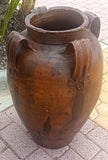 Antique ribbon handle olive oil jar