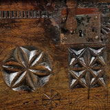 Antique carved document / valuables box, chestnut
