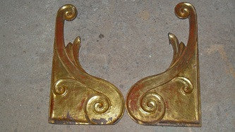 Pair of carved and gilt spiral altar fragments