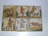 Set of 6 Hand-Painted Spanish Catalonian Tiles (Hunting)