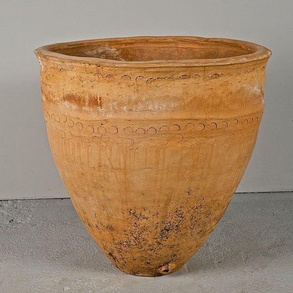 Antique wide mouth terracotta vase