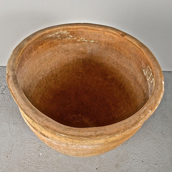 Antique wide mouth terracotta vase
