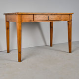 Antique tapered and beveled leg writing table with drawer, pine
