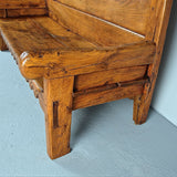 Antique scalloped-back Andalusian bench / sleeping platform, pine