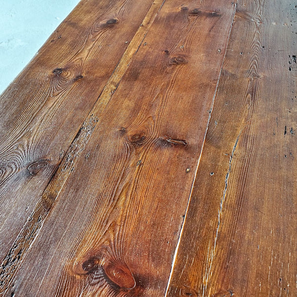 Antique Pyrenees work table with drawer and wooden stretchers