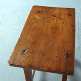 Antique rustic “Burgalés” village table with drawer, pine