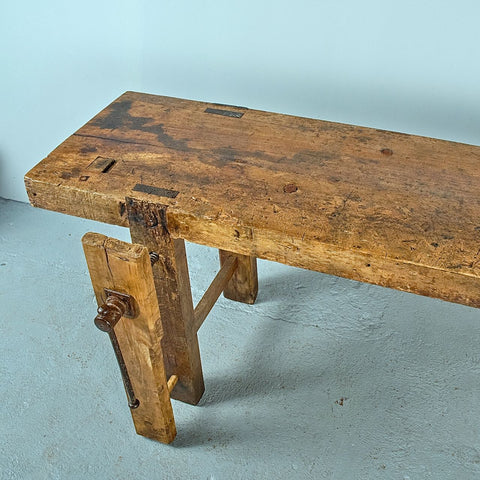 Antique carpenter’s workbench, walnut, ash and elm