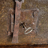 Antique small chestnut and walnut alms box