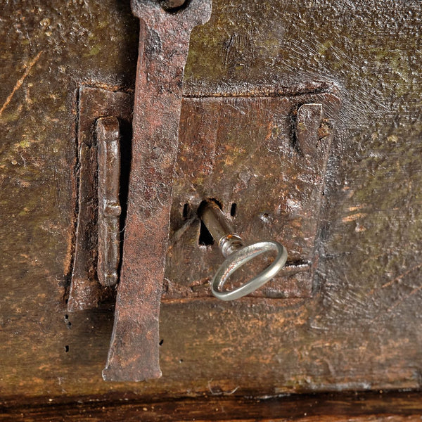 Antique small chestnut and walnut alms box
