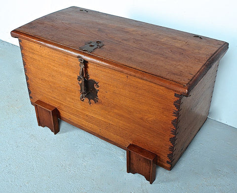 Antique spanish colonial travel trunk, cedar