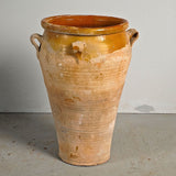 Antique four hand semi-glazed oil jar