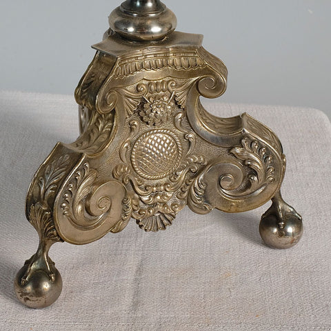 Antique silver plated lamp base