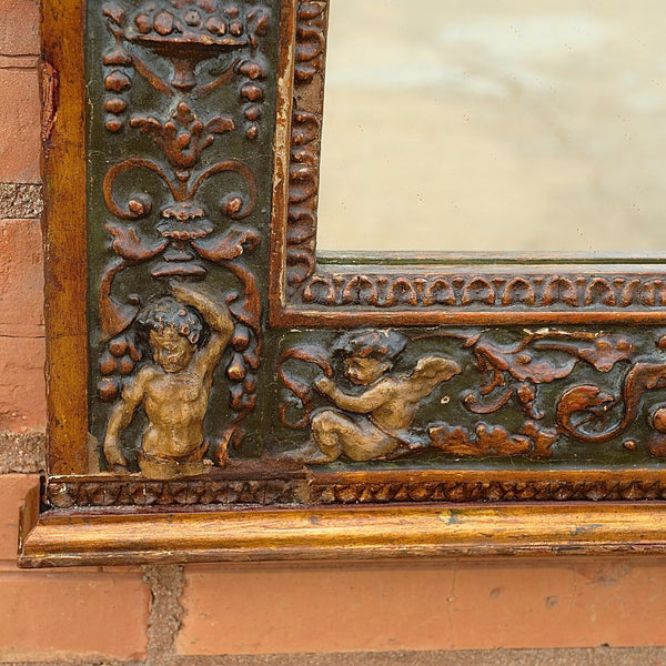 Large antique “Second Renaissance” gesso mirror