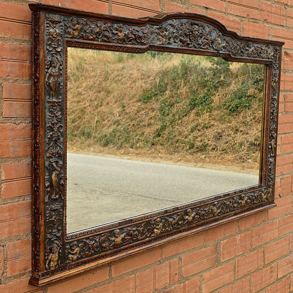 Large antique “Second Renaissance” gesso mirror